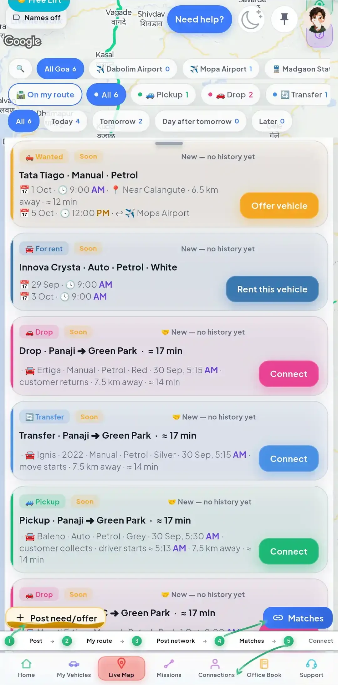 One QooKey screen showing every post type in its colour